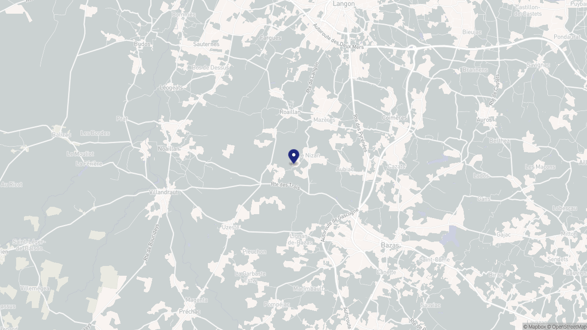 Aperçu cartographique de Le Nizan, centré sur la commune