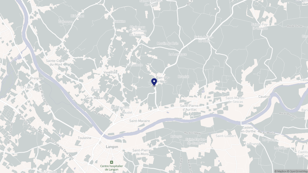 Aperçu cartographique de Le Pian-sur-Garonne, centré sur la commune