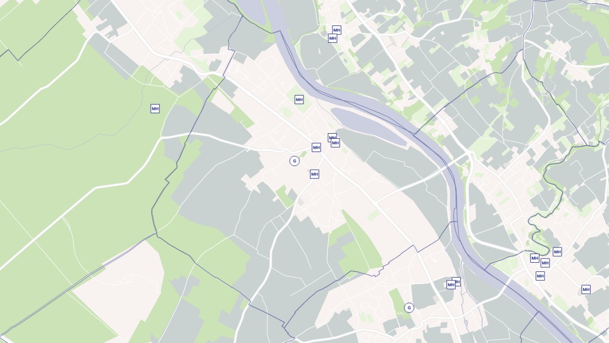 Aperçu cartographique de Podensac, centré sur la commune