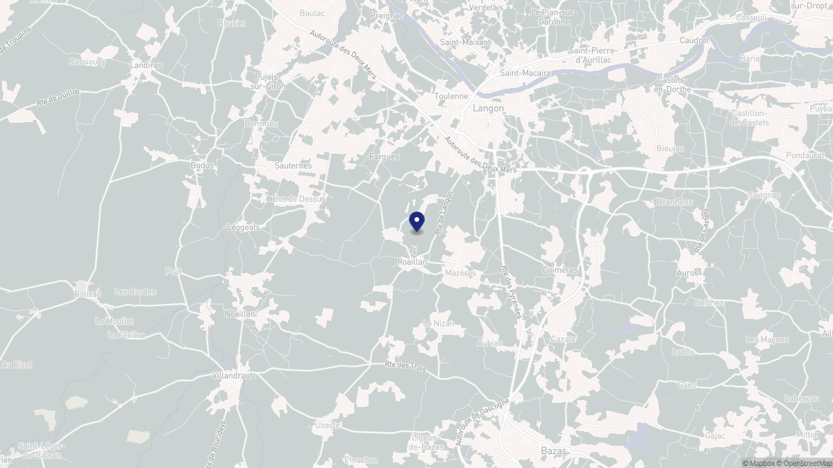 Aperçu cartographique de Roaillan, centré sur la commune