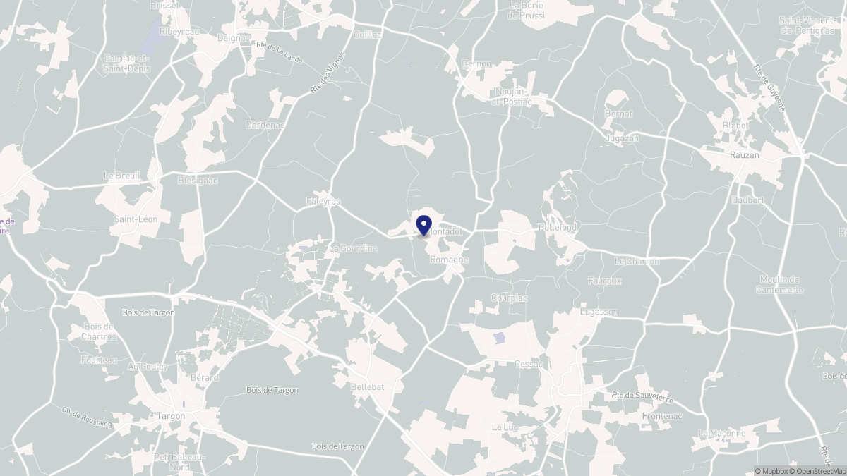 Aperçu cartographique de Romagne, centré sur la commune