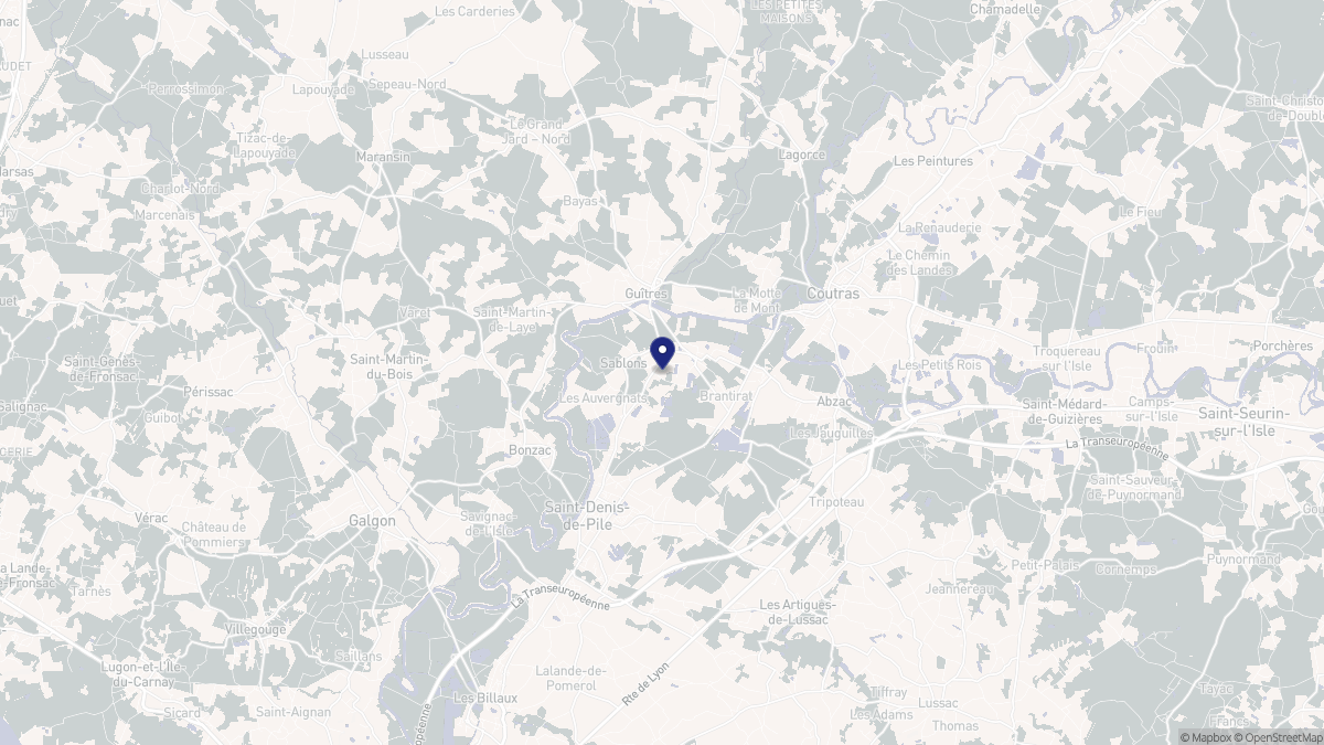Aperçu cartographique de Sablons, centré sur la commune