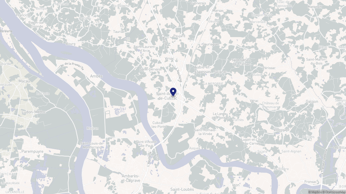 Aperçu cartographique de Saint-André-de-Cubzac, centré sur la commune