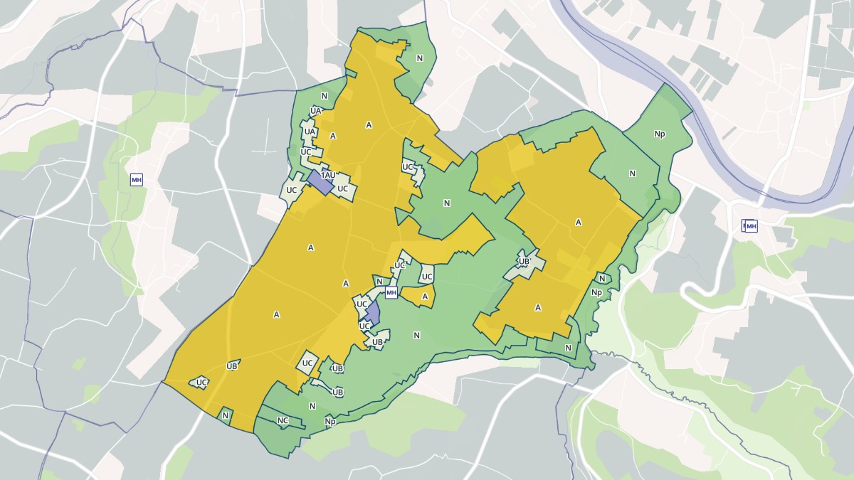 Aperçu cartographique de Saint-Aubin-de-Branne, centré sur la commune