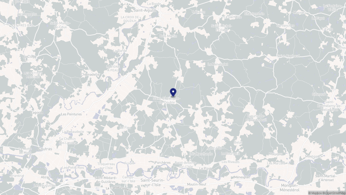 Aperçu cartographique de Saint-Christophe-de-Double, centré sur la commune