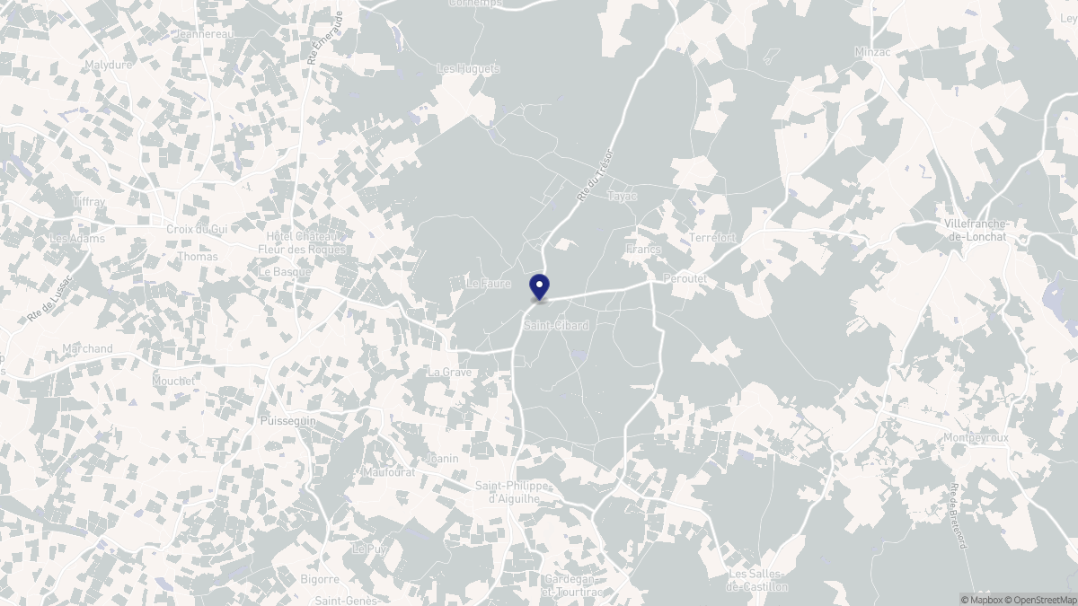 Aperçu cartographique de Saint-Cibard, centré sur la commune