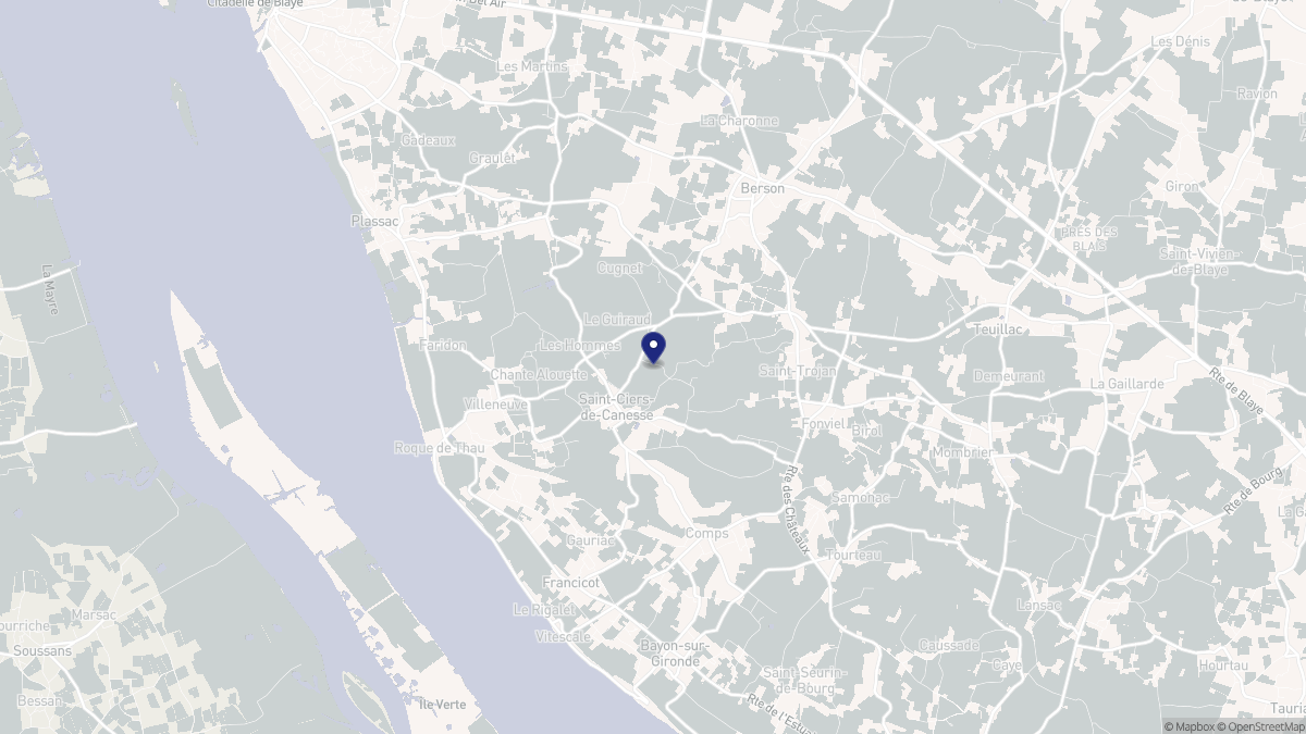 Aperçu cartographique de Saint-Ciers-de-Canesse, centré sur la commune