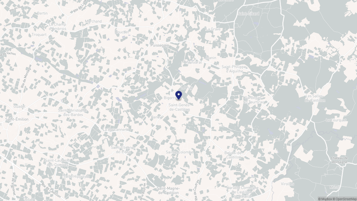 Aperçu cartographique de Saint-Genès-de-Castillon, centré sur la commune