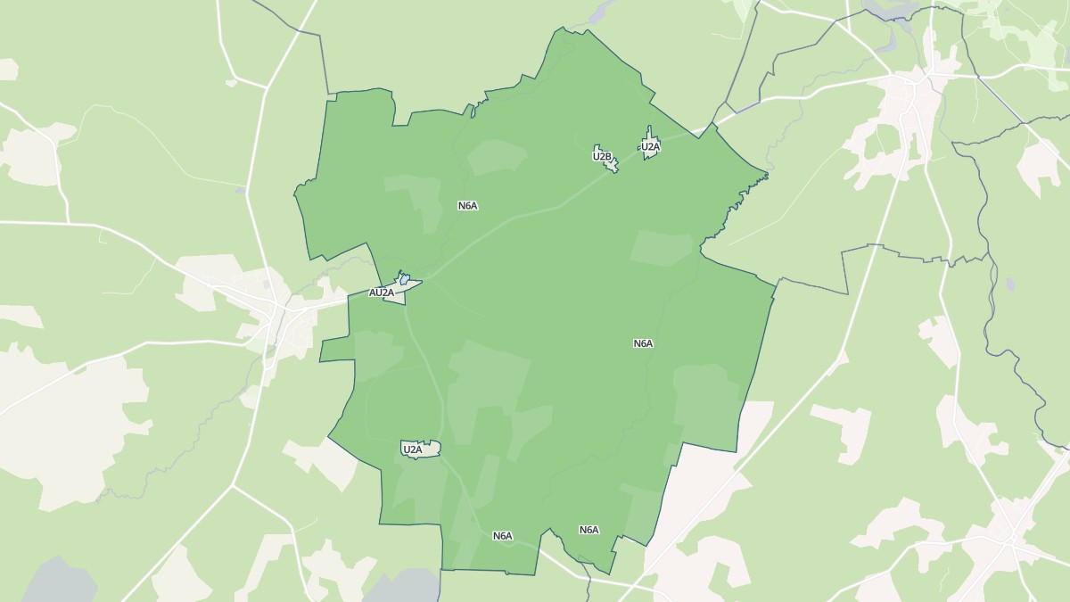 Aperçu cartographique de Saint-Léger-de-Balson, centré sur la commune
