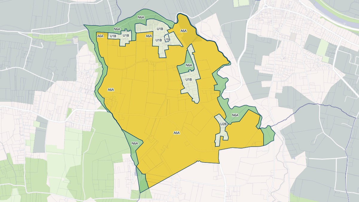 Aperçu cartographique de Saint-Loubert, centré sur la commune