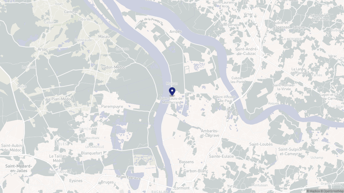 Aperçu cartographique de Saint-Louis-de-Montferrand, centré sur la commune