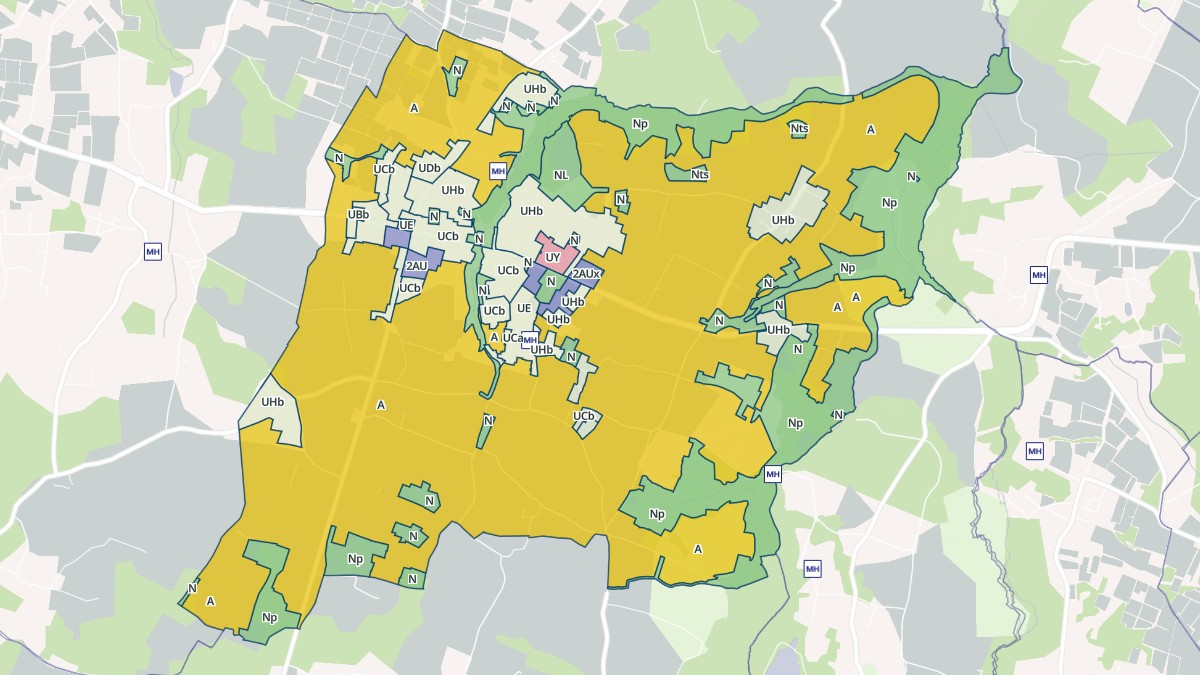 Aperçu cartographique de Saint-Quentin-de-Baron, centré sur la commune