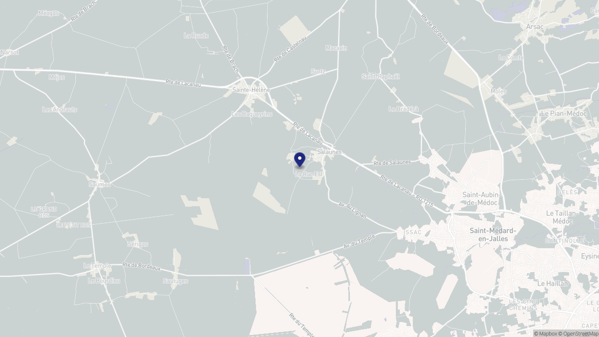 Aperçu cartographique de Salaunes, centré sur la commune