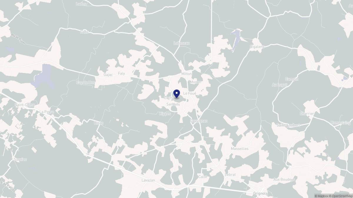 Aperçu cartographique de Sendets, centré sur la commune