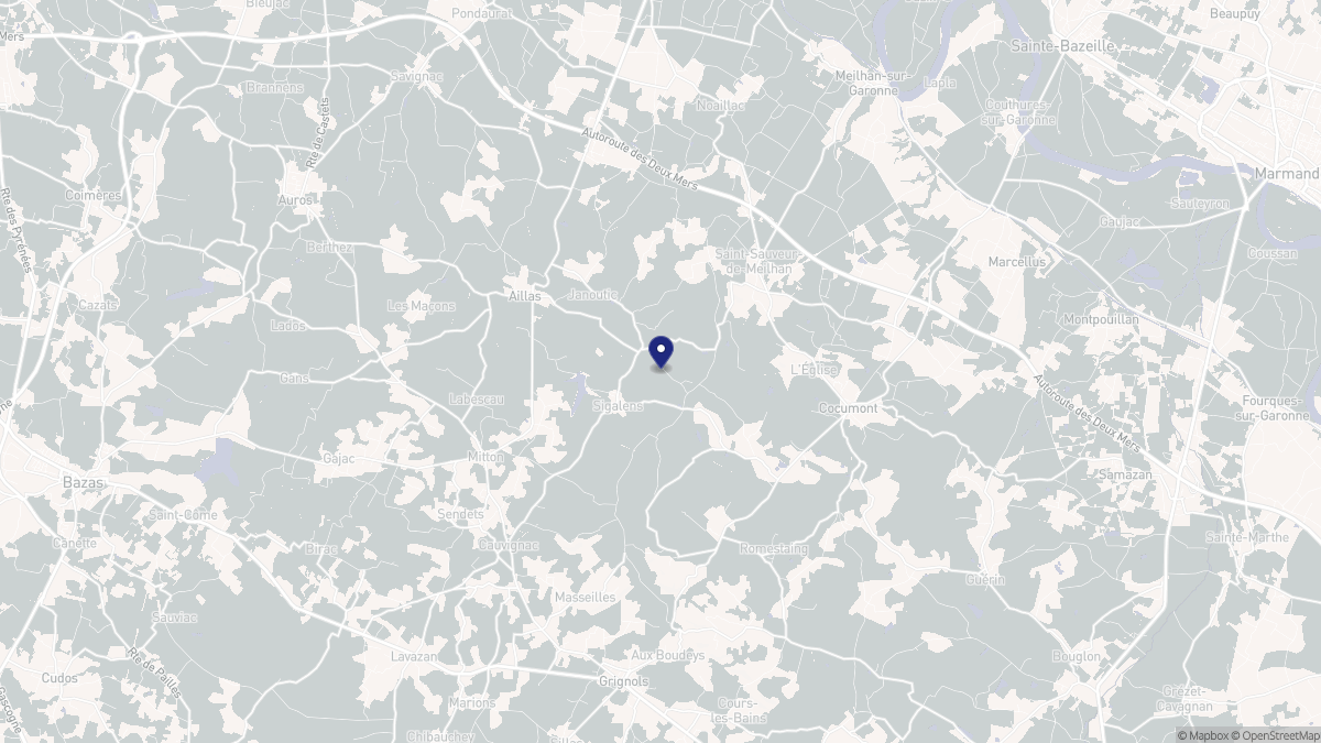 Aperçu cartographique de Sigalens, centré sur la commune
