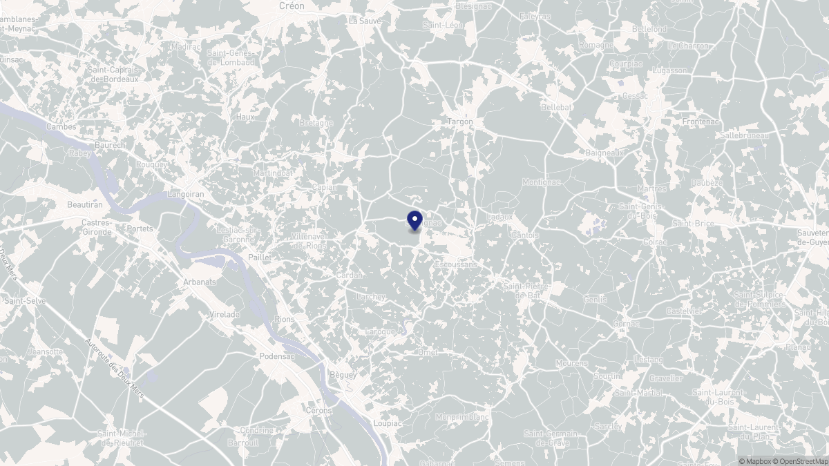 Aperçu cartographique de Soulignac, centré sur la commune