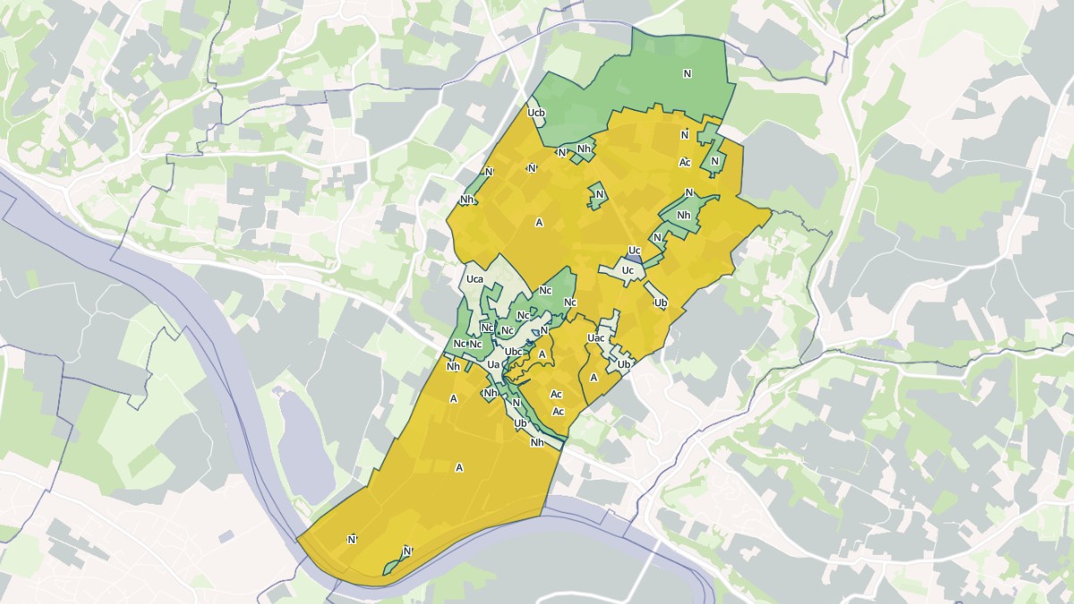Aperçu cartographique de Tabanac, centré sur la commune
