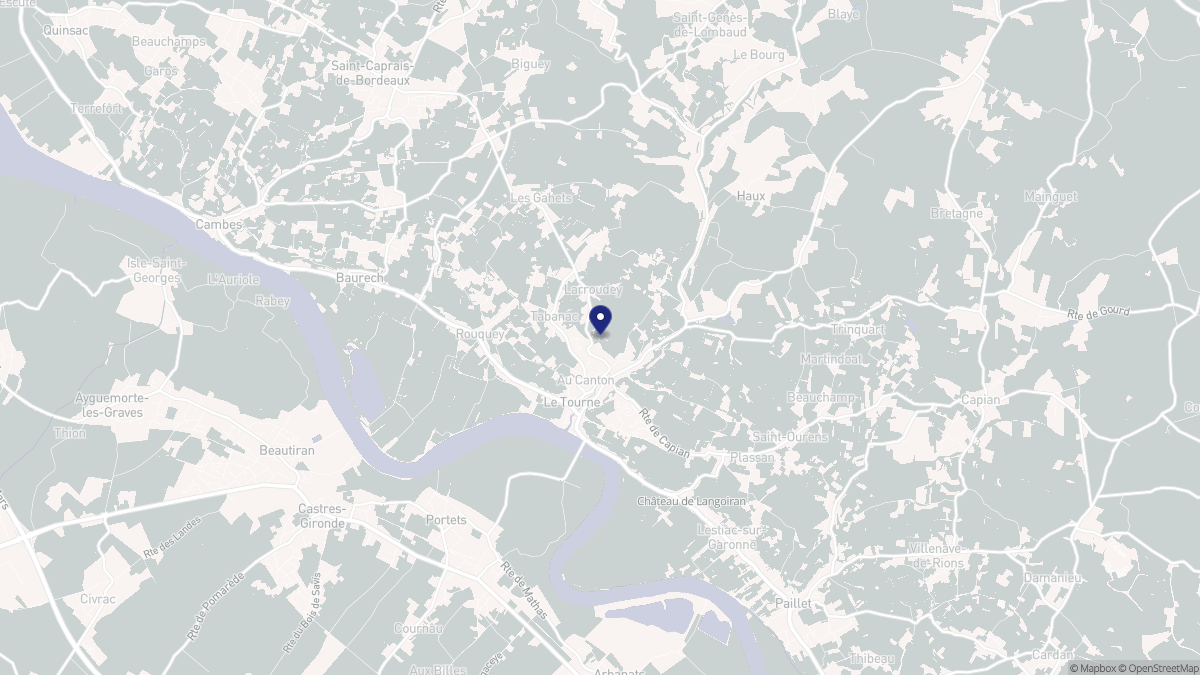 Aperçu cartographique de Le Tourne, centré sur la commune