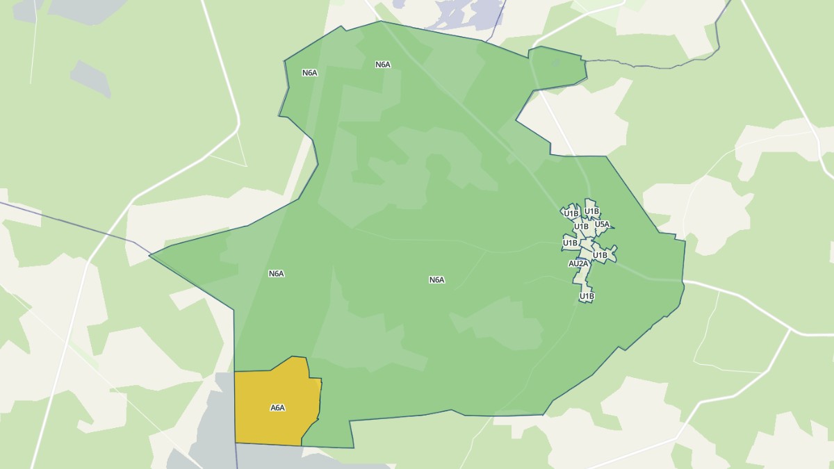 Aperçu cartographique de Le Tuzan, centré sur la commune