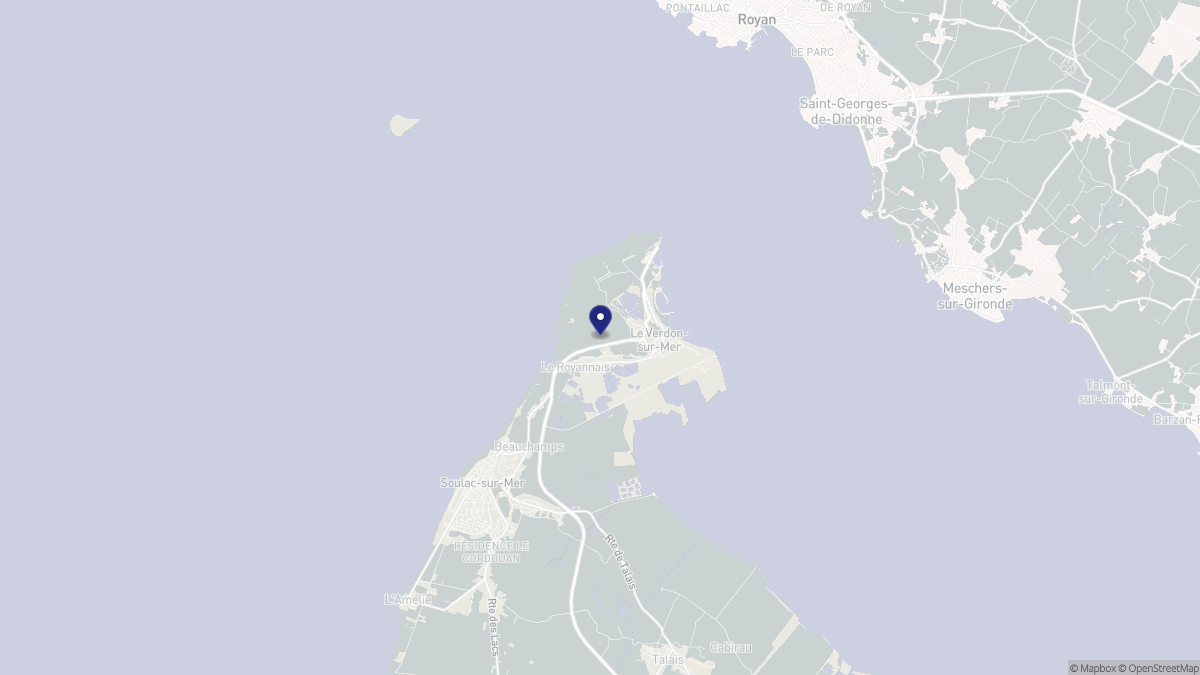 Aperçu cartographique de Le Verdon-sur-Mer, centré sur la commune