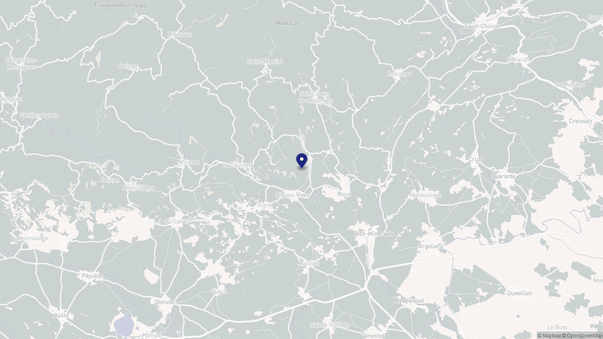 Aperçu cartographique de Aigues-Vives, centré sur la commune