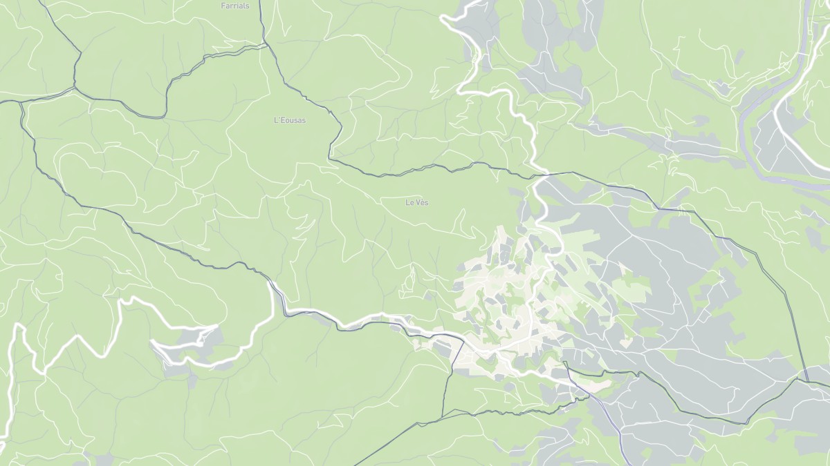 Aperçu cartographique de Berlou, centré sur la commune