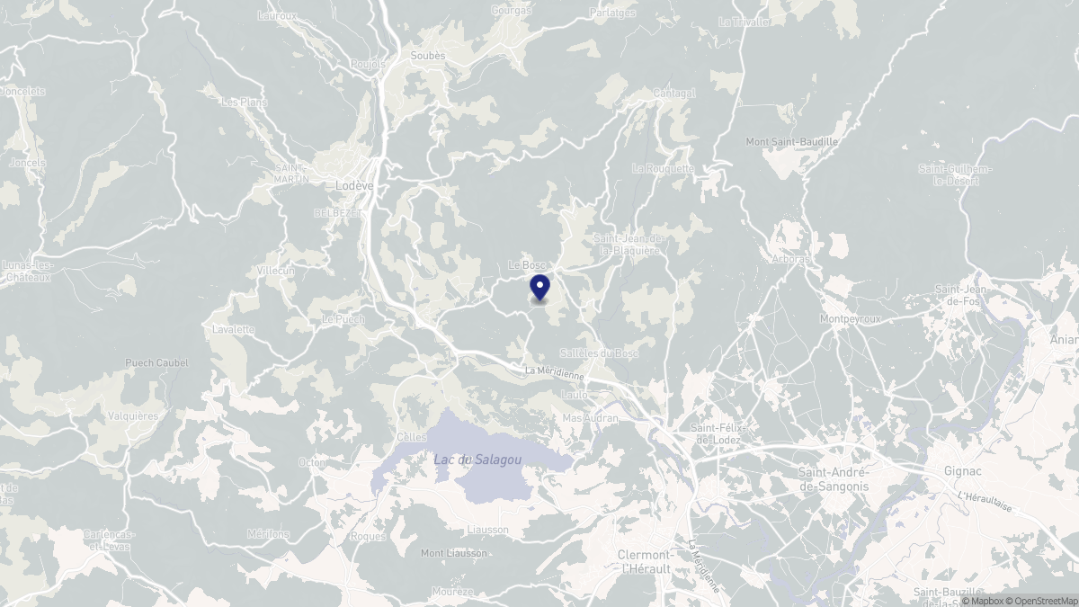 Aperçu cartographique de Le Bosc, centré sur la commune