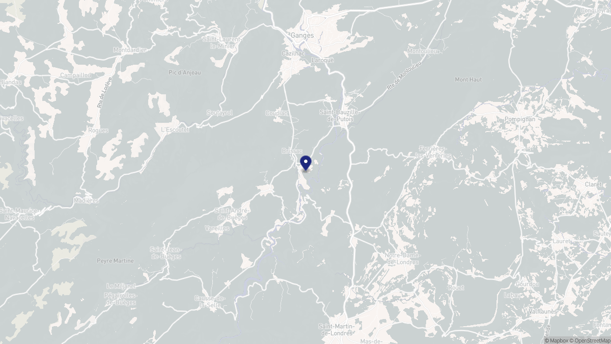 Aperçu cartographique de Brissac, centré sur la commune