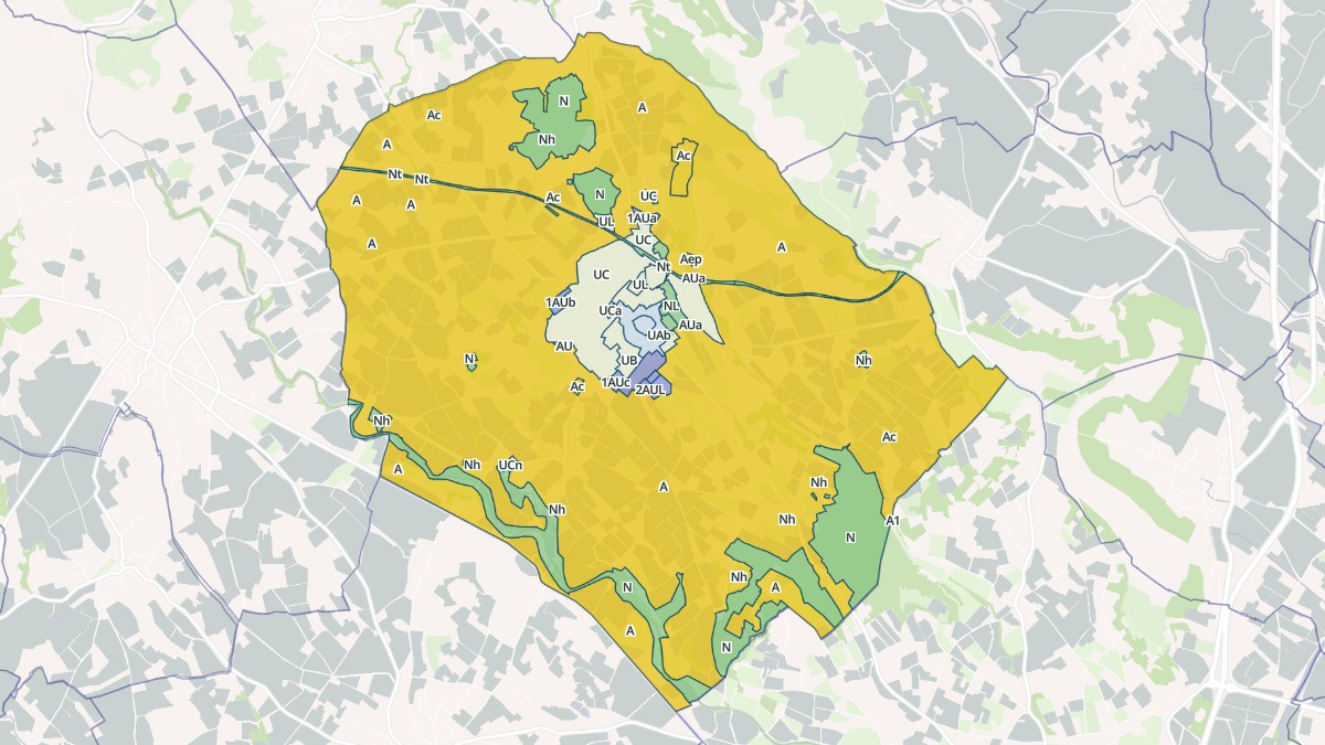 Aperçu cartographique de Caux, centré sur la commune