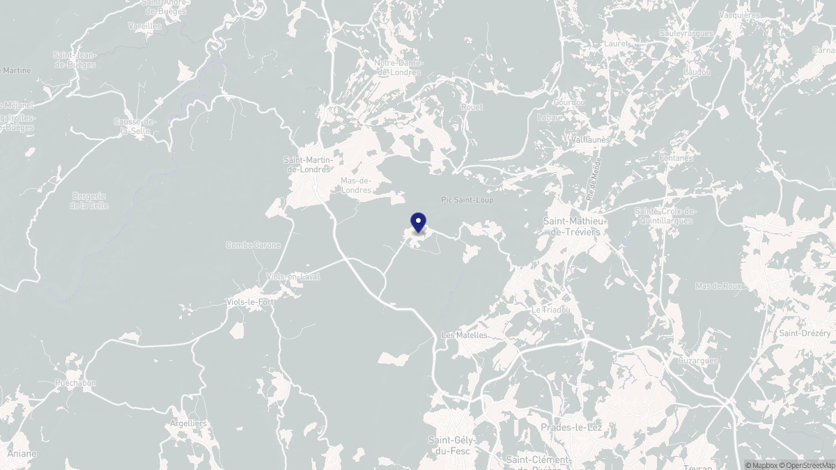Aperçu cartographique de Cazevieille, centré sur la commune