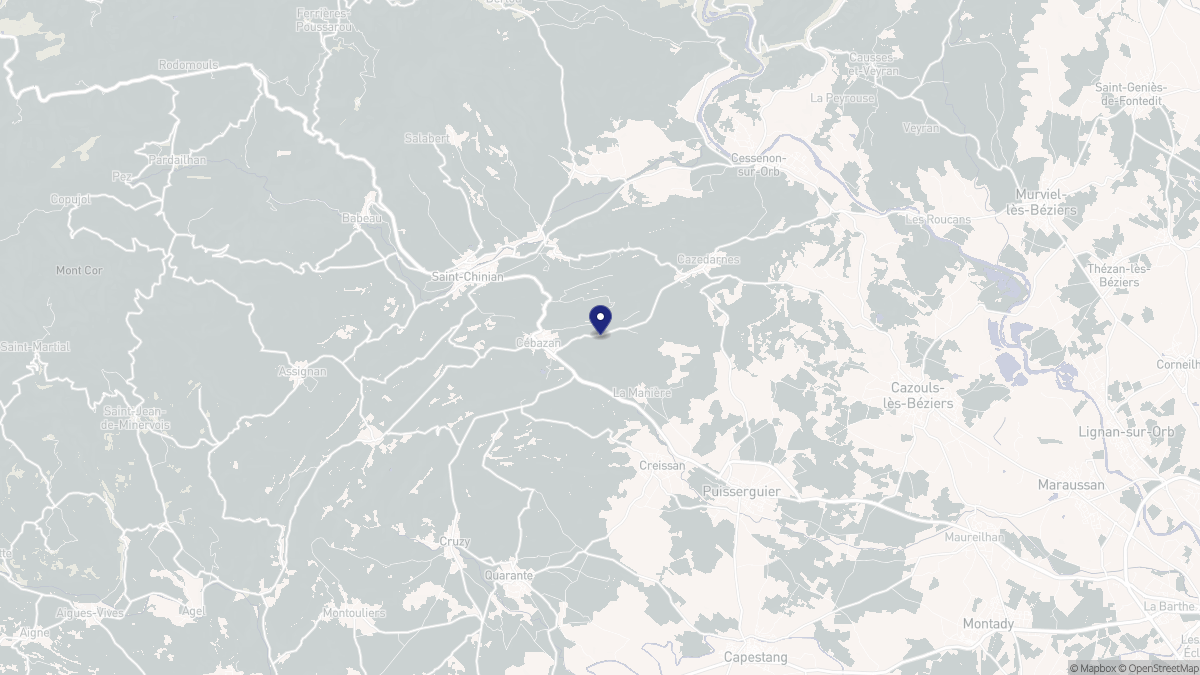 Aperçu cartographique de Cébazan, centré sur la commune