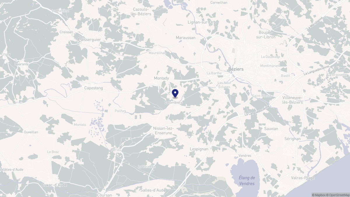 Aperçu cartographique de Colombiers, centré sur la commune