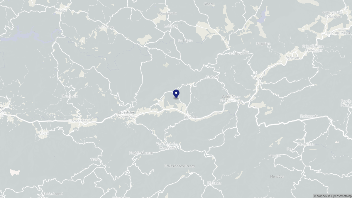 Aperçu cartographique de Courniou, centré sur la commune