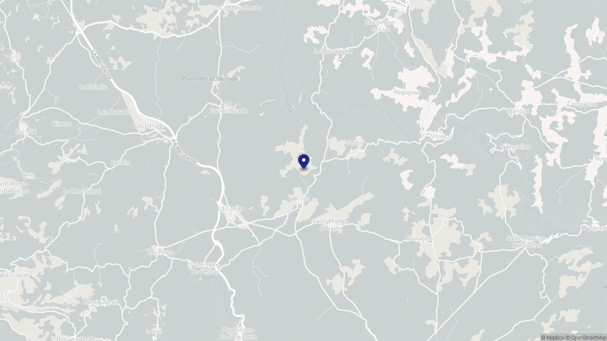 Aperçu cartographique de Le Cros, centré sur la commune