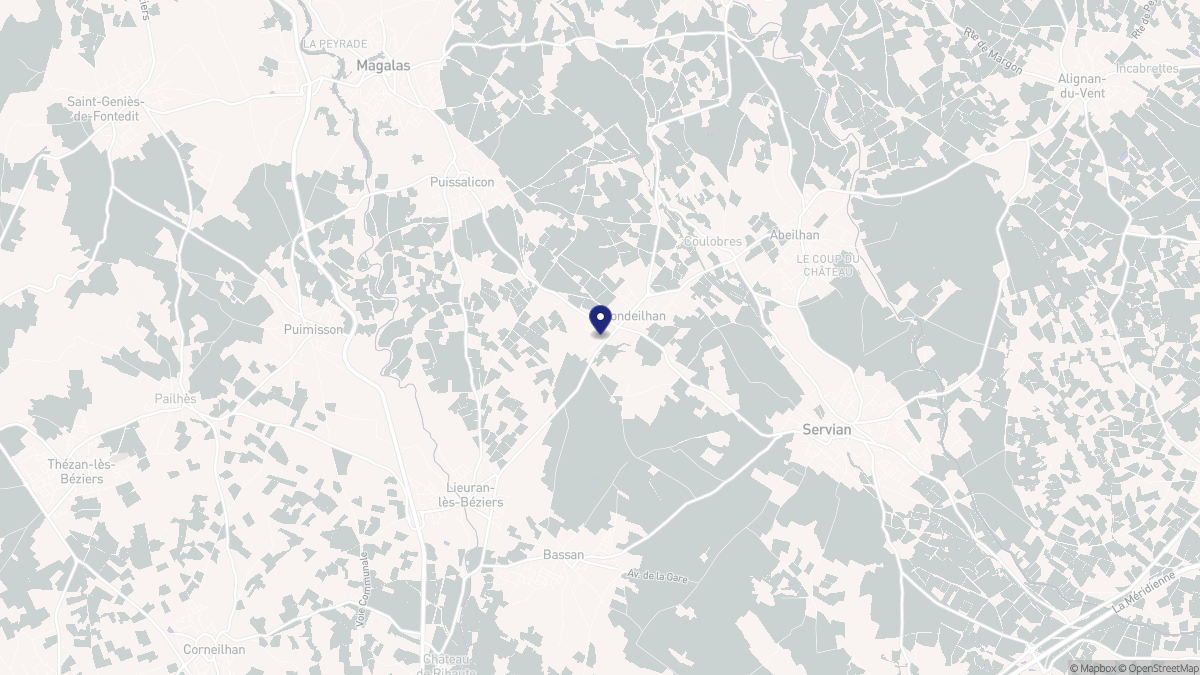 Aperçu cartographique de Espondeilhan, centré sur la commune