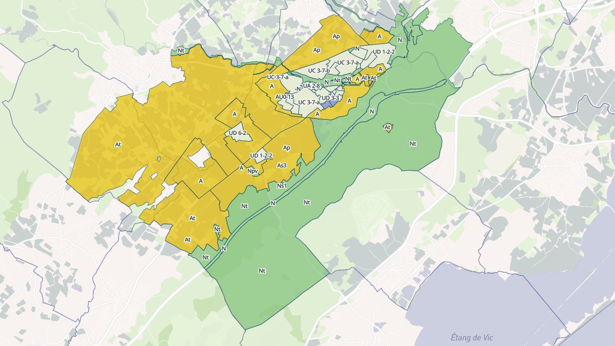 Aperçu cartographique de Fabrègues, centré sur la commune
