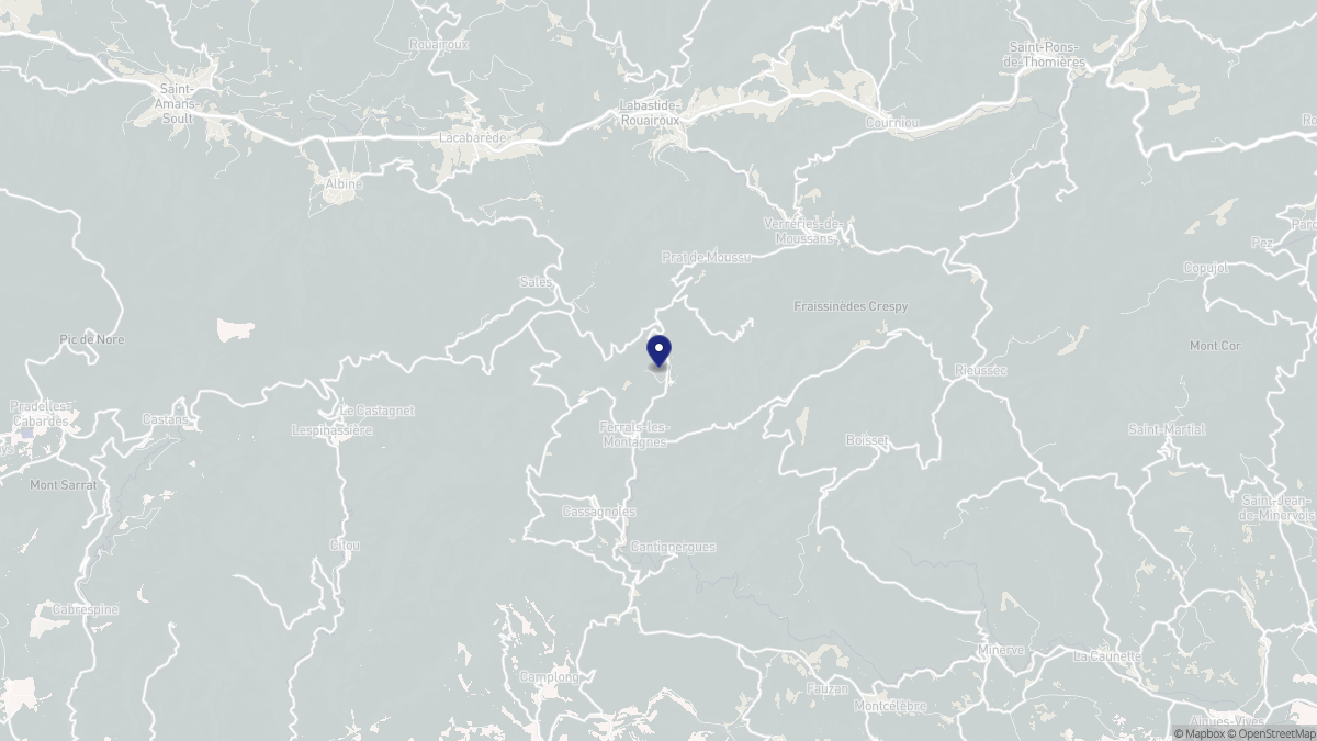Aperçu cartographique de Ferrals-les-Montagnes, centré sur la commune