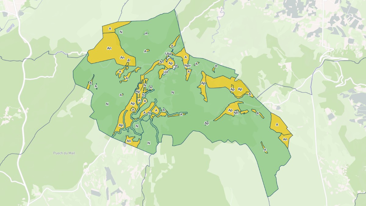 Aperçu cartographique de Ferrières-les-Verreries, centré sur la commune