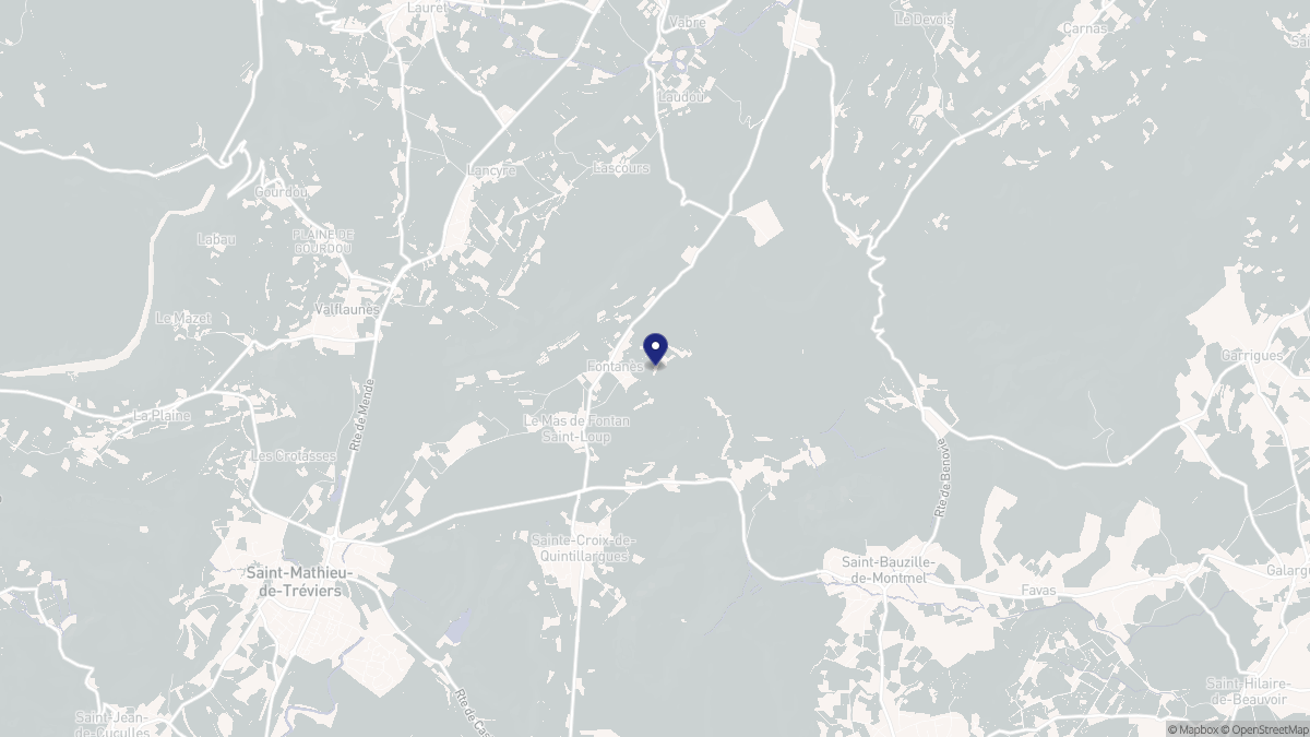 Aperçu cartographique de Fontanès, centré sur la commune