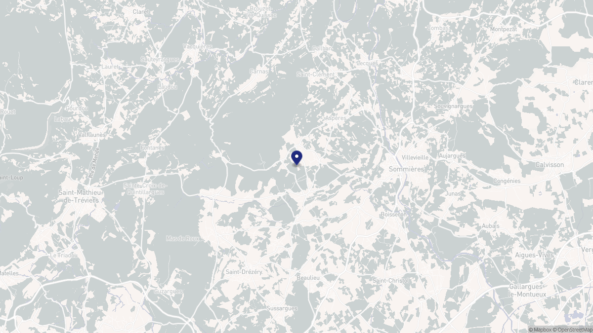 Aperçu cartographique de Galargues, centré sur la commune