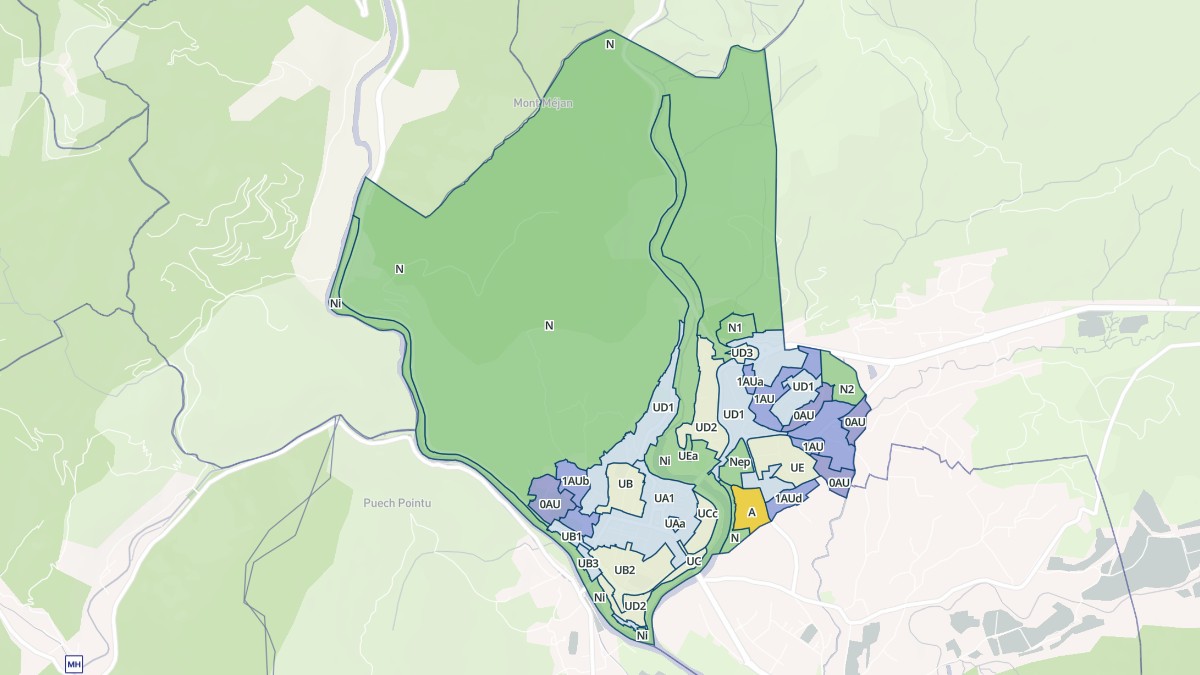 Aperçu cartographique de Ganges, centré sur la commune