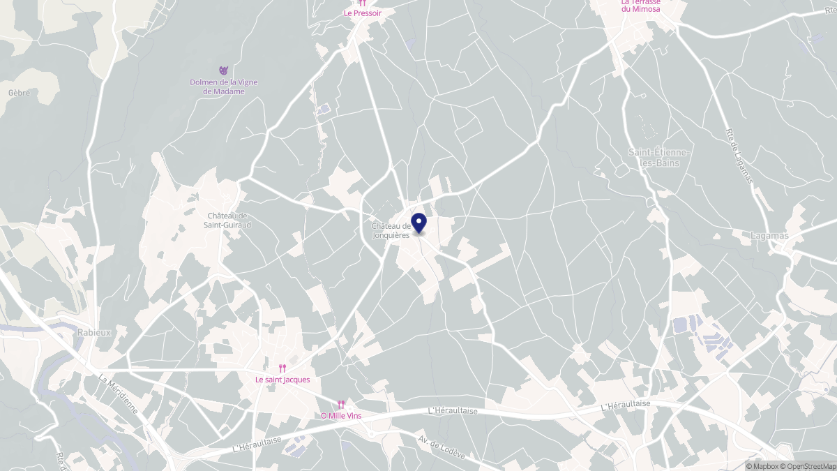 Aperçu cartographique de Jonquières, centré sur la commune