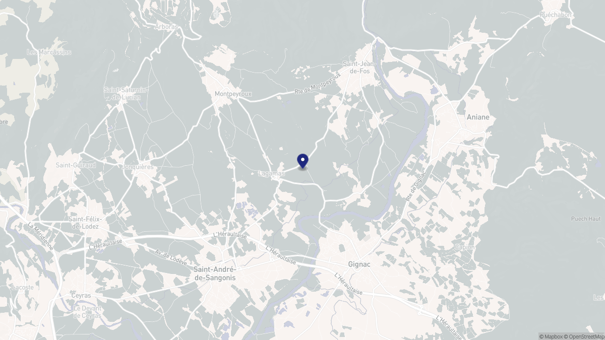 Aperçu cartographique de Lagamas, centré sur la commune