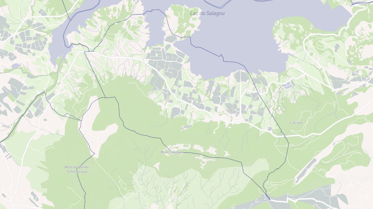 Aperçu cartographique de Liausson, centré sur la commune