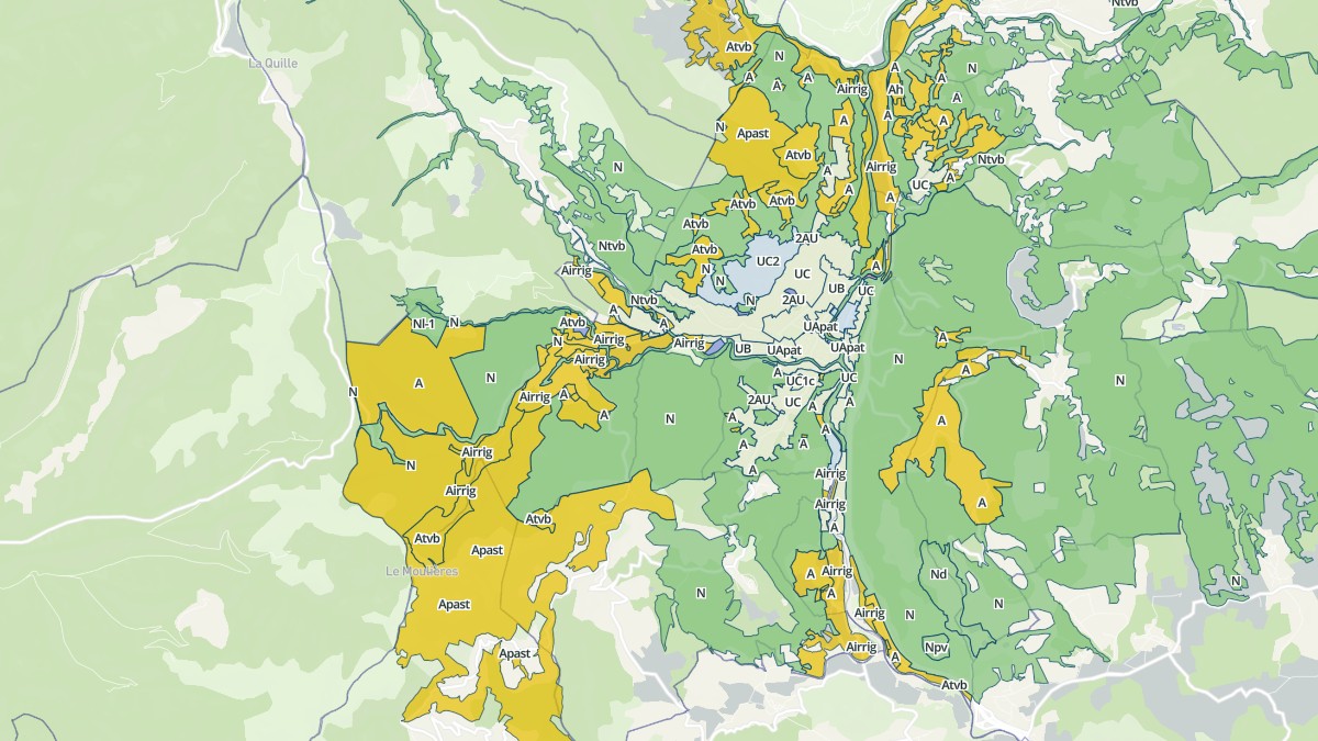 Aperçu cartographique de Lodève, centré sur la commune