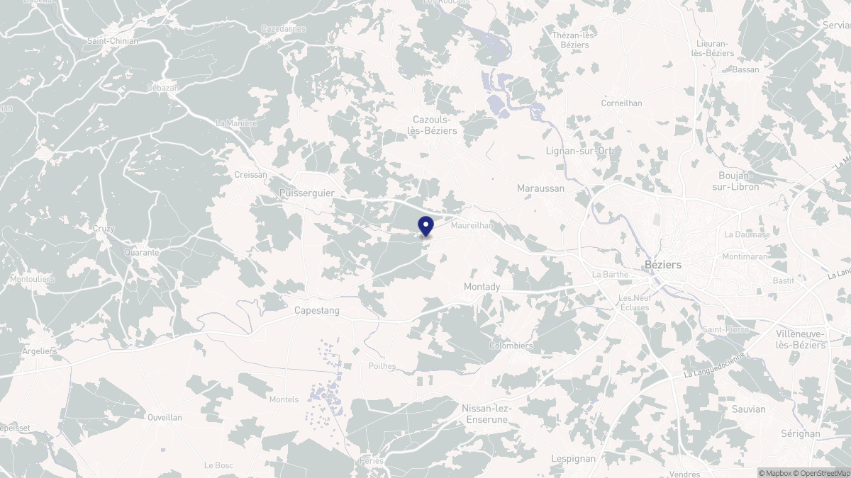Aperçu cartographique de Maureilhan, centré sur la commune