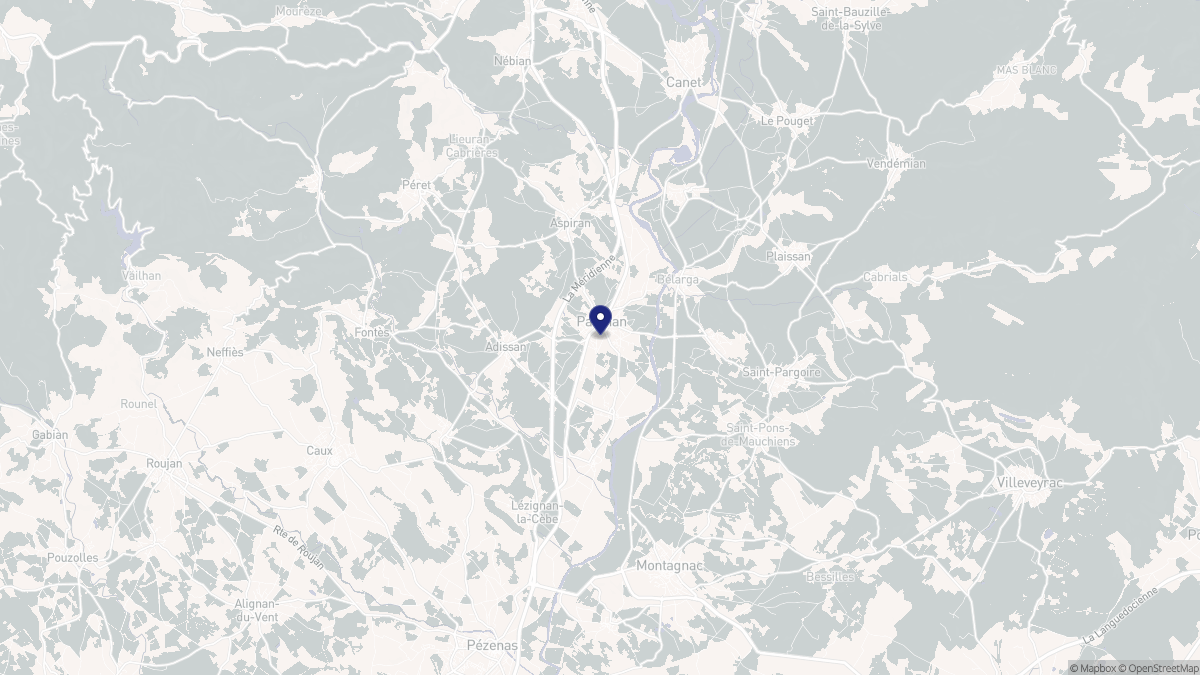 Aperçu cartographique de Paulhan, centré sur la commune