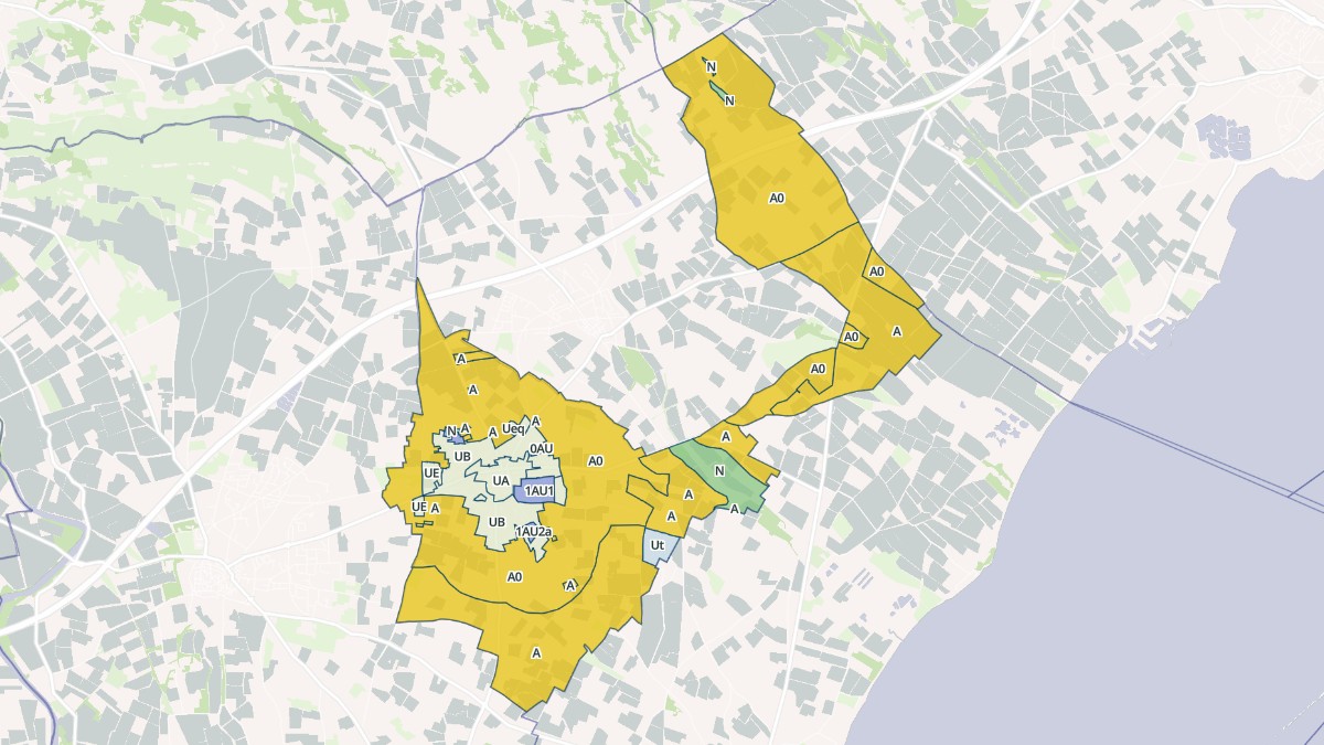 Aperçu cartographique de Pomérols, centré sur la commune