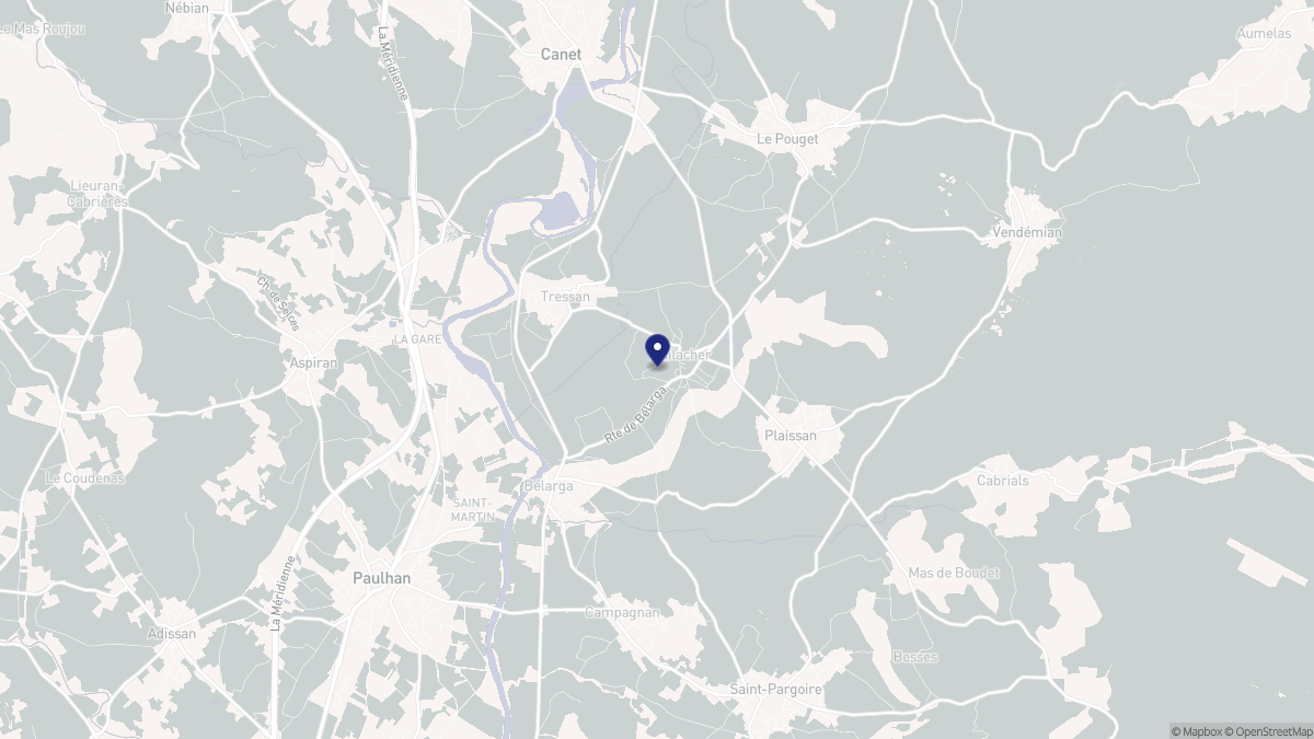 Aperçu cartographique de Puilacher, centré sur la commune