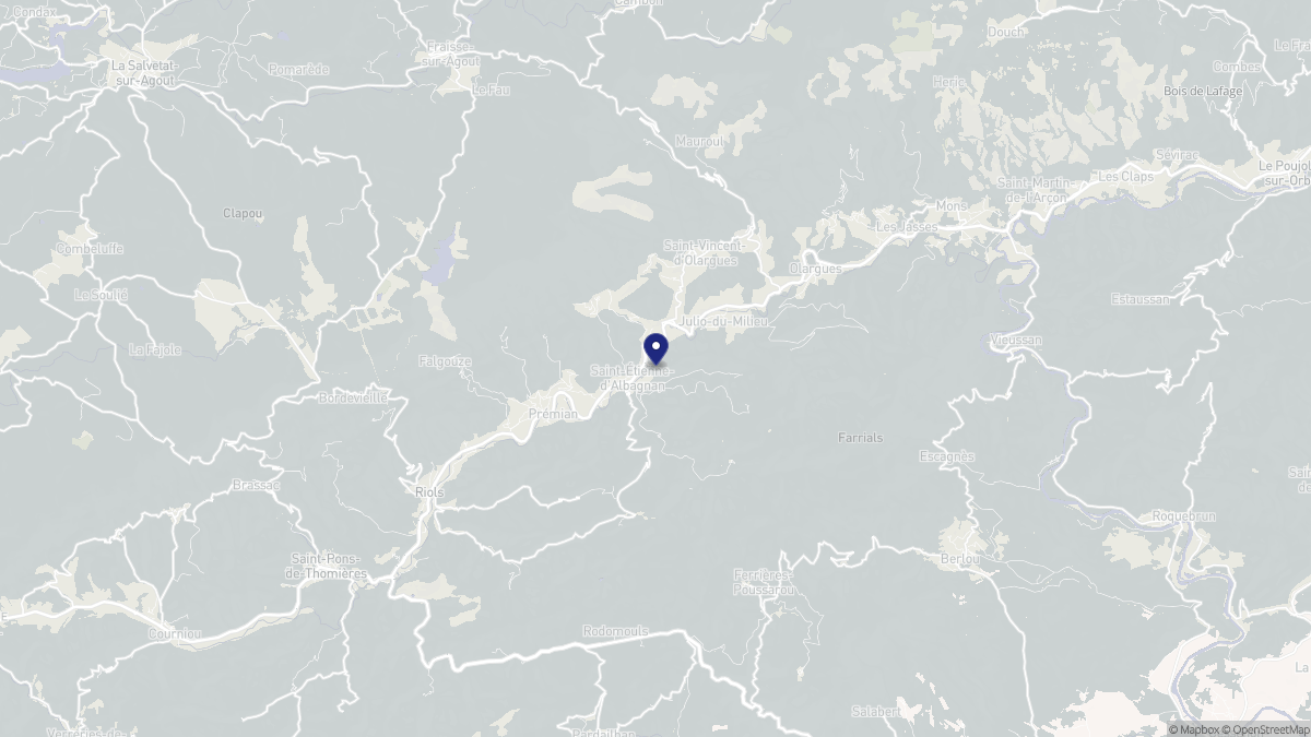Aperçu cartographique de Saint-Étienne-d'Albagnan, centré sur la commune